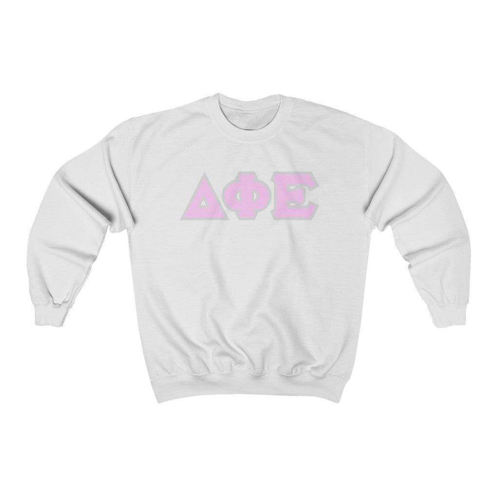 DPhiE Printed Letters | Light Pink & Grey Border Crewneck