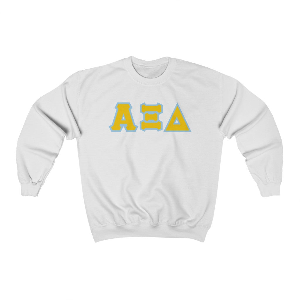 AXiD Print Letters | Gold with Griffin Blue Border Crewneck