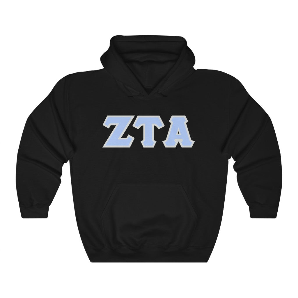 ZTA Printed Letters | Pastel Blue with Grey Border Hoodie
