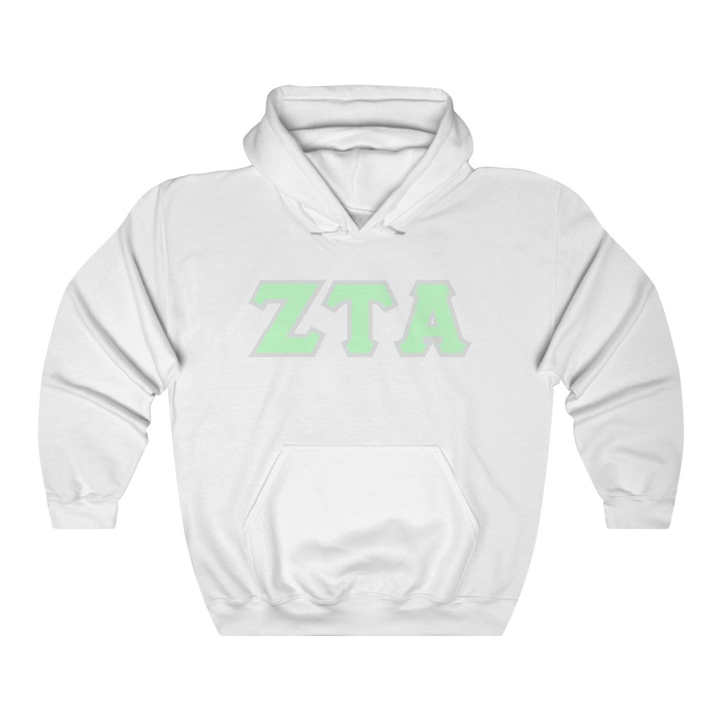ZTA Printed Letters | Mint with Grey Border Hoodie