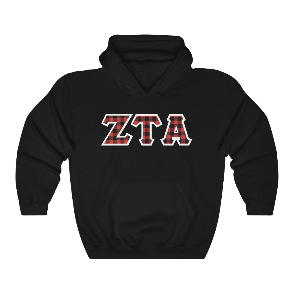 ZTA Printed Letters | Buffalo Plaid Hoodie
