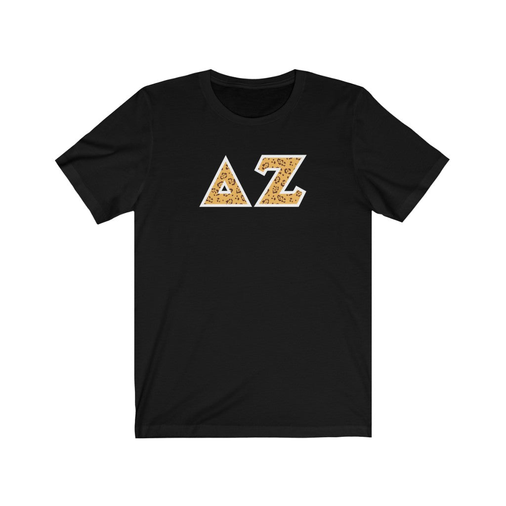 Delta Zeta Printed Letters | Leopard Print T-Shirt