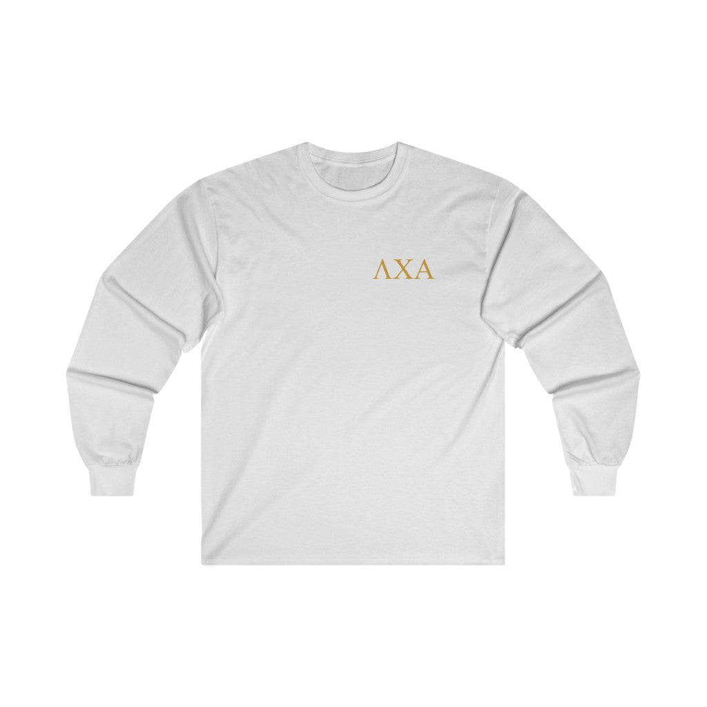 Lambda Chi Alpha Graphic Long Sleeve T-Shirt | Gold Letters LC