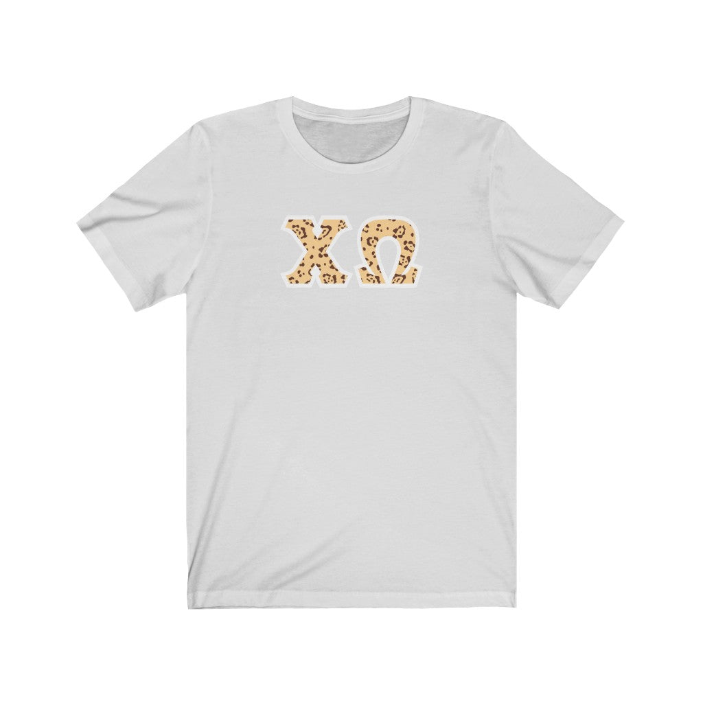 Chi Omega Printed Letters | Leopard Print T-Shirt