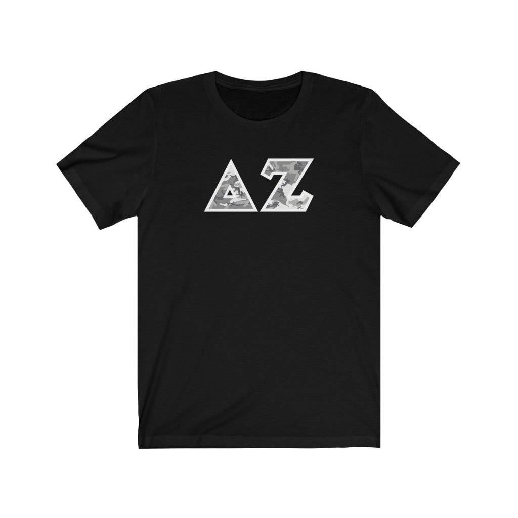 Delta Zeta Printed Letters | Winter Camo T-Shirt