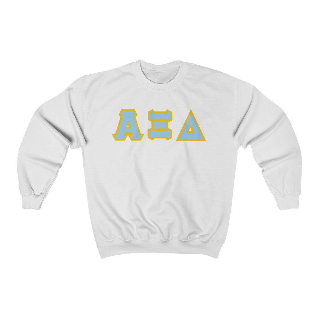 AXiD Printed Letters | Giffin Blue & Gold Border Crewneck
