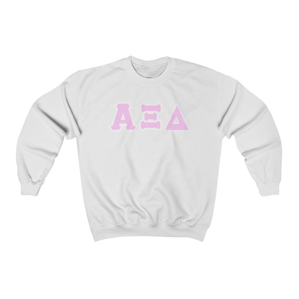 AXiD Print Letters | Light Pink with White Border Crewneck