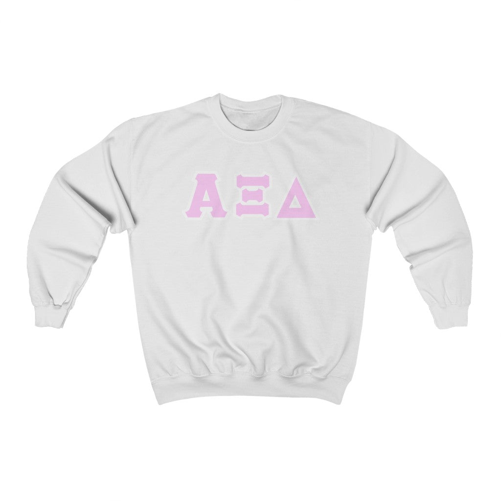 AXiD Print Letters | Light Pink with White Border Crewneck