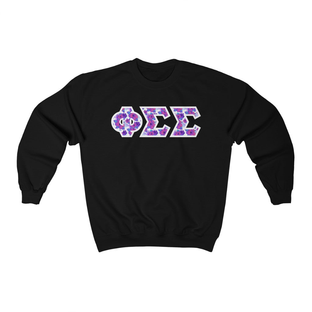 Phi Sigma Sigma Printed Letters | Flora Crewneck