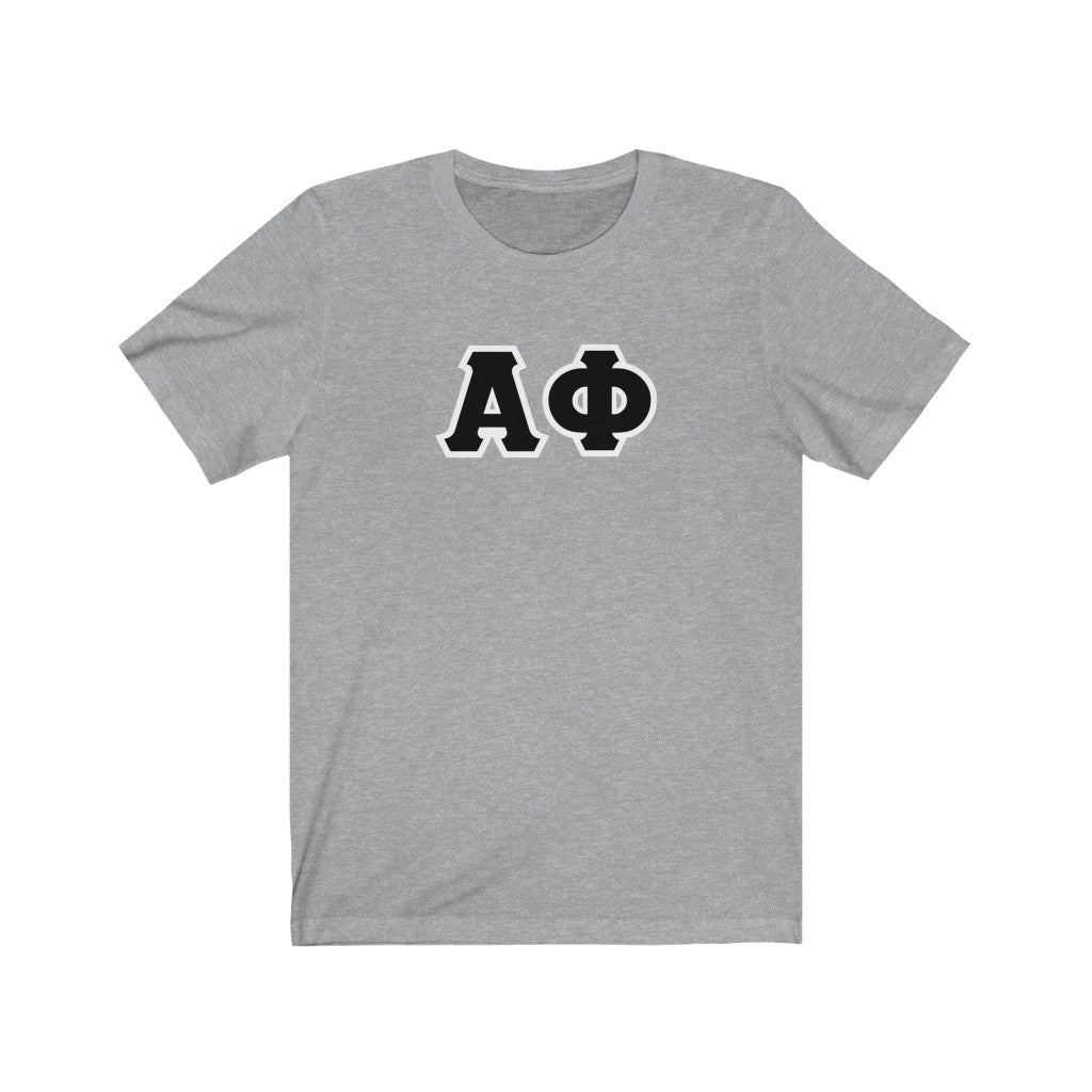 Alpha Phi Printed Letters | Black & White Border T-Shirt