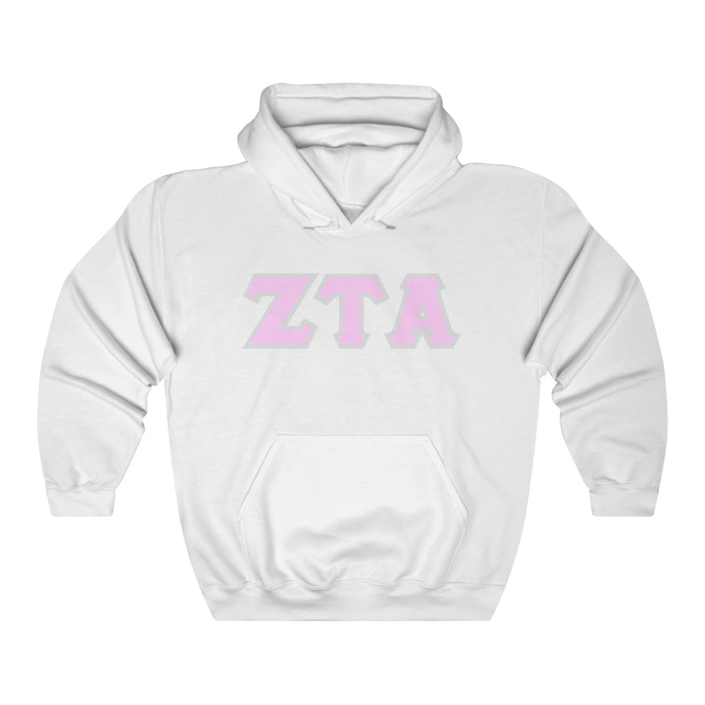 ZTA Printed Letters | Light Pink with Grey Border Hoodie