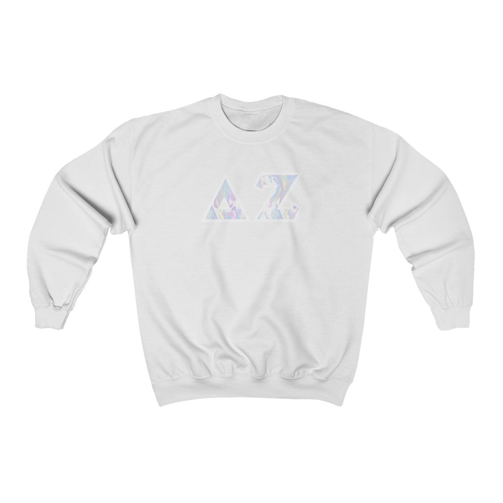 Delta Zeta Printed Letters | Pastel Tie-Dye Crewneck