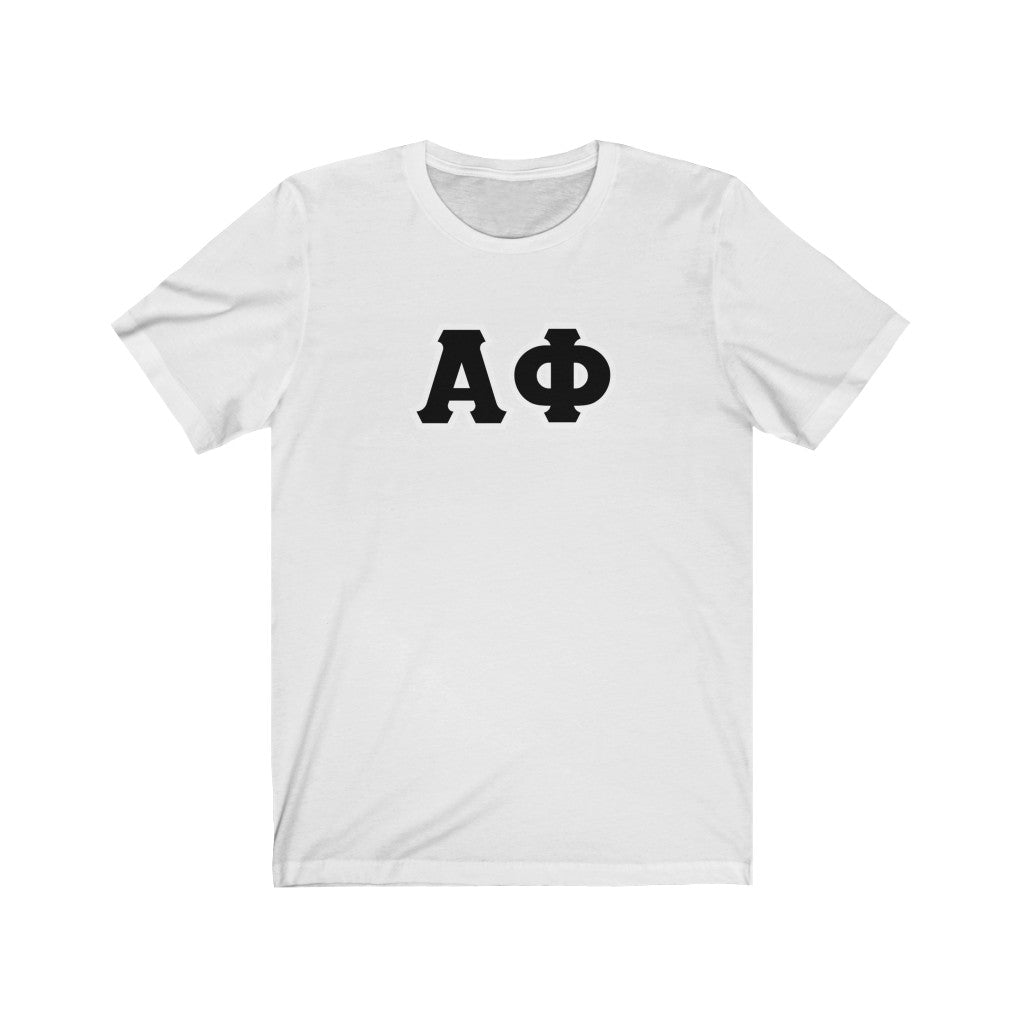 Alpha Phi Printed Letters | Black & White Border T-Shirt