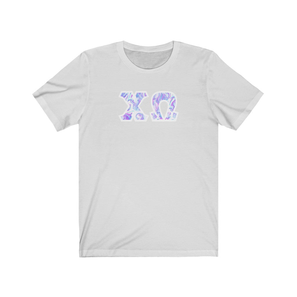 Chi Omega Printed Letters | Cotton Candy Tie-Dye T-Shirt