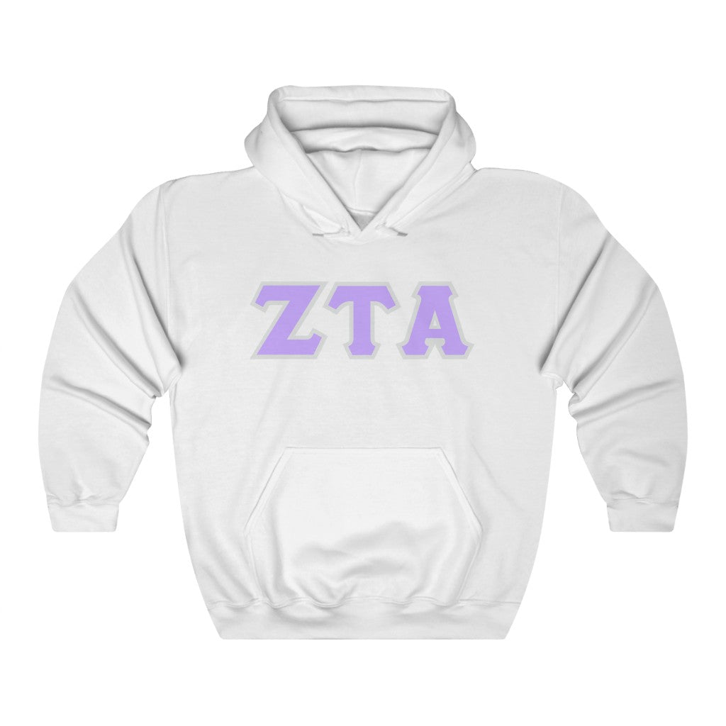 ZTA Printed Letters | Violet with Grey Border Hoodie