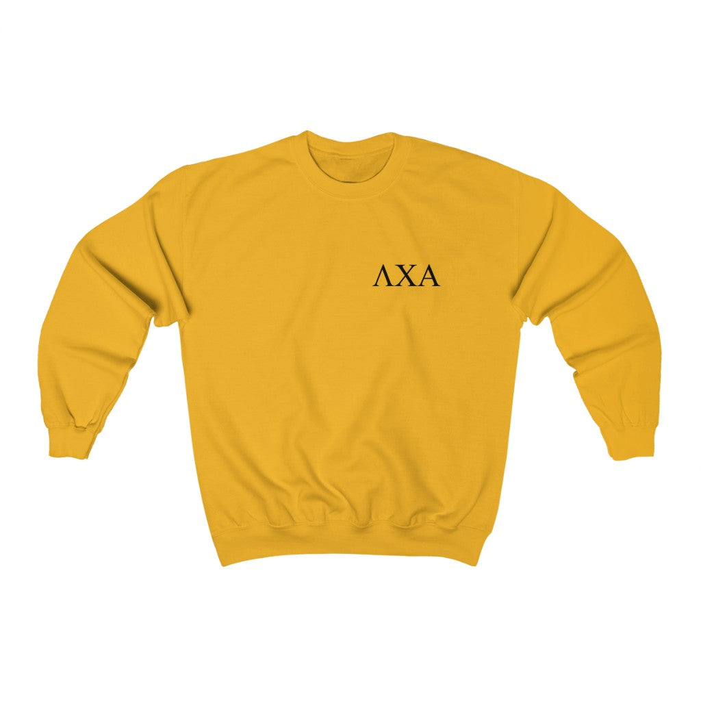 Lambda Chi Alpha Graphic Crewneck Sweatshirt | Black Letters LC