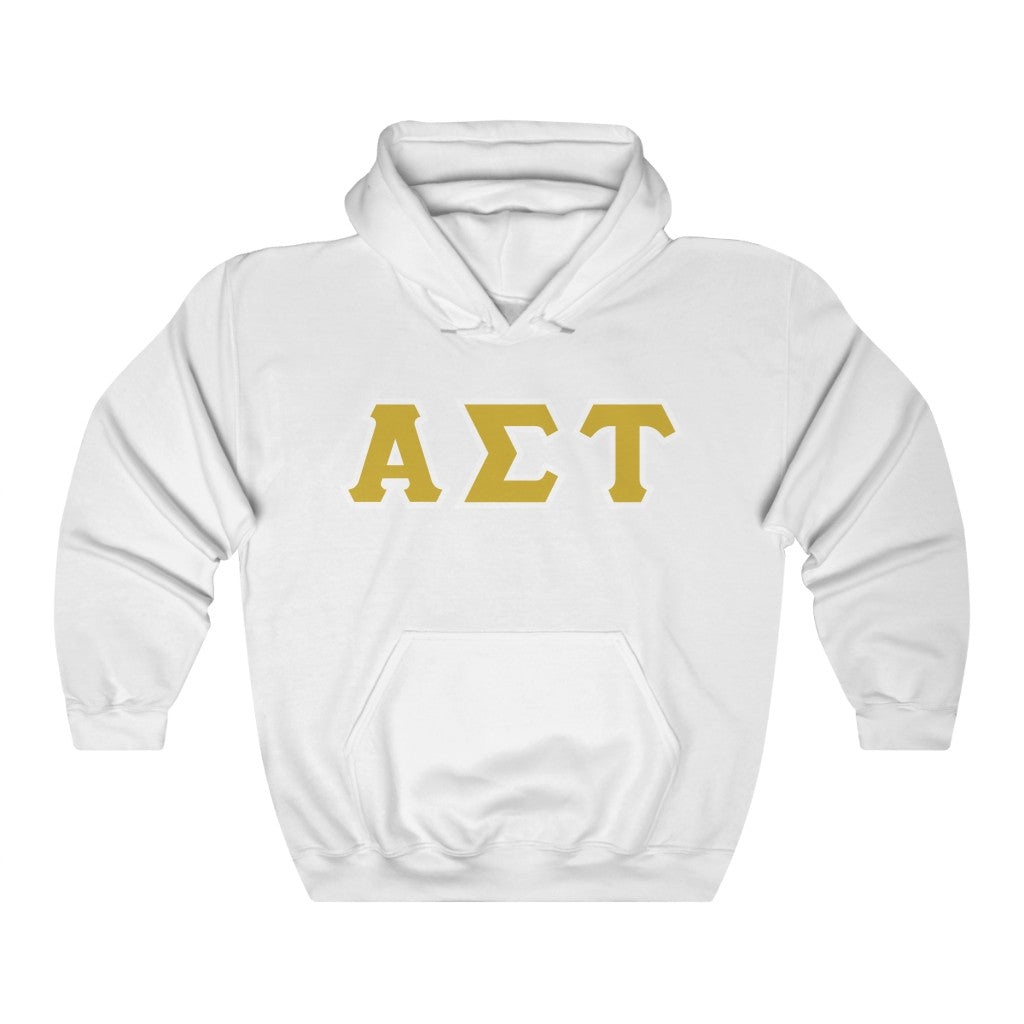 AST Printed Letters | Gold with White Border Hoodie