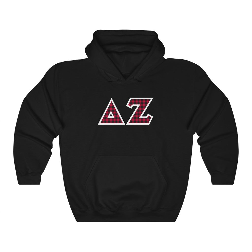 Delta Zeta Printed Letters | Buffalo Plaid Hoodie