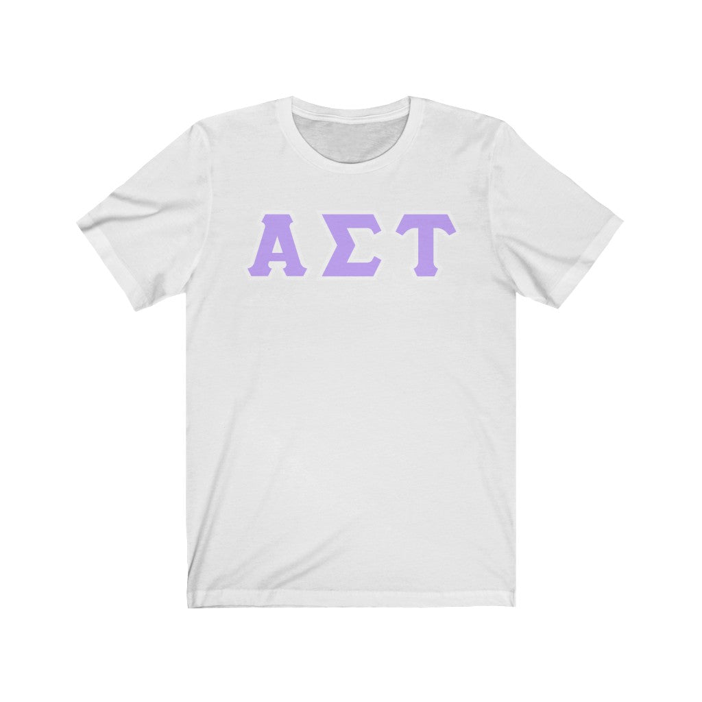AST Printed Letters | Light Purple & White Border T-Shirt