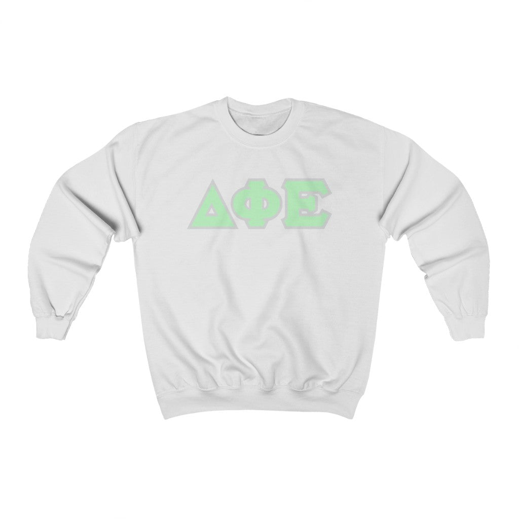DPhiE Printed Letters | Mint with Grey Border Crewneck