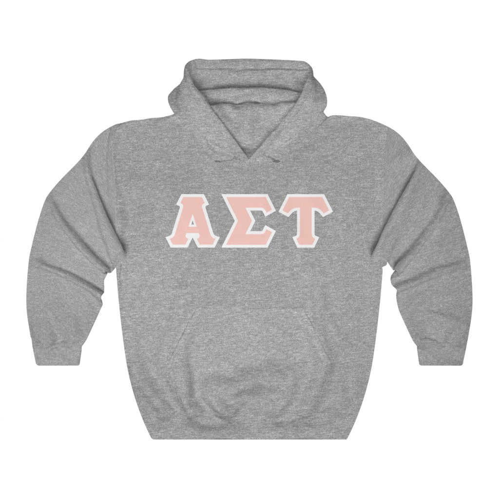 AST Printed Letters | Peach with White Border Hoodie