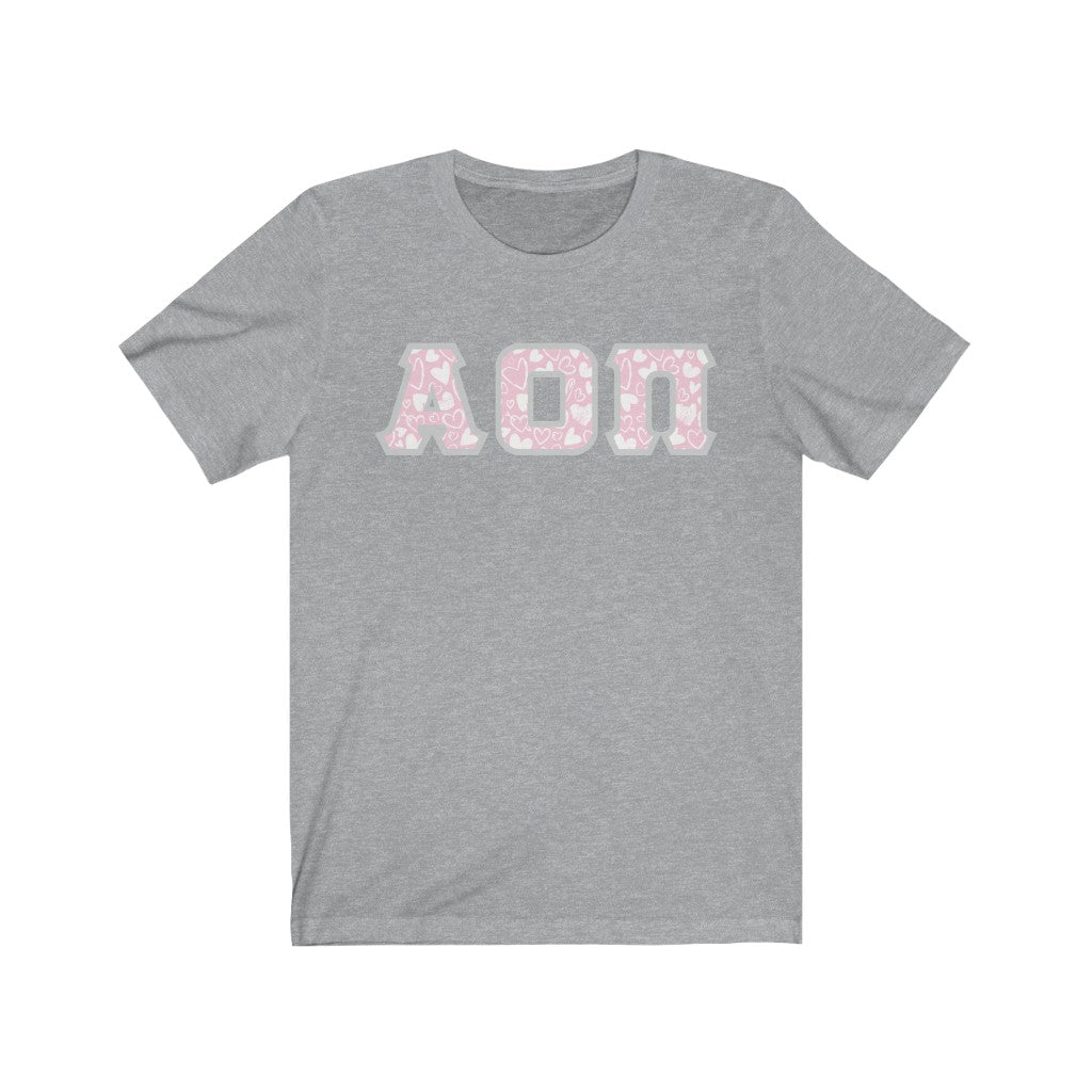 AOII Printed Letters | Chalky Hearts T-Shirt