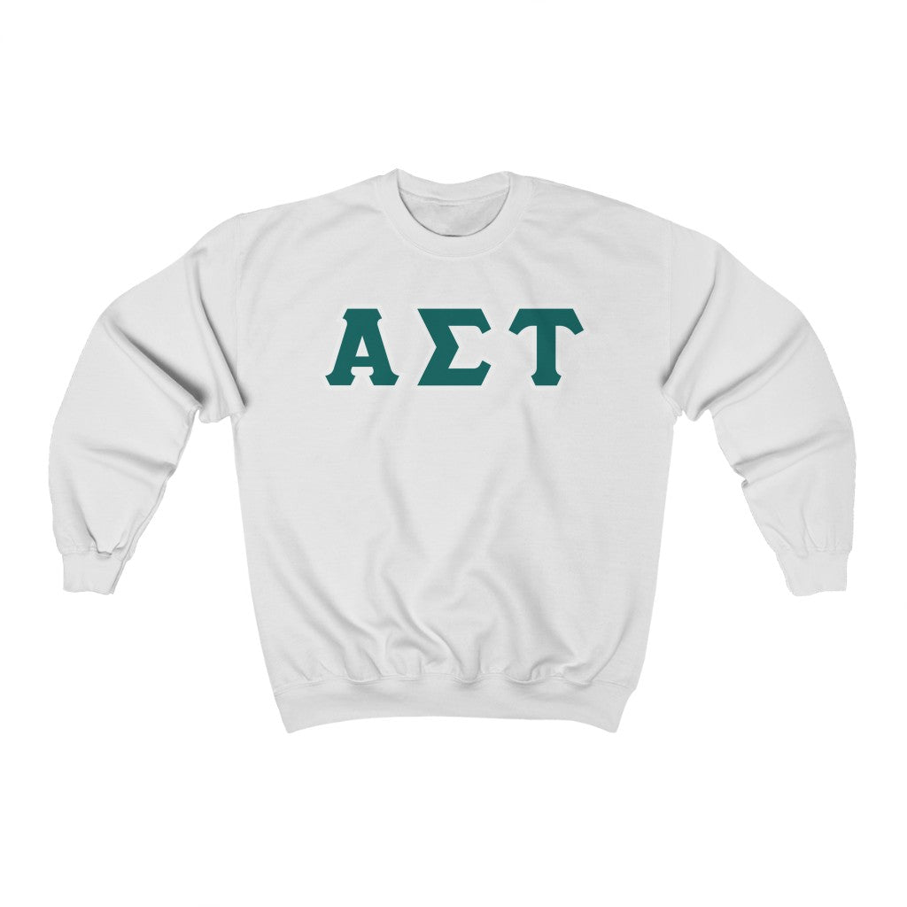 AST Printed Letters | Emerald with White Border Crewnecks