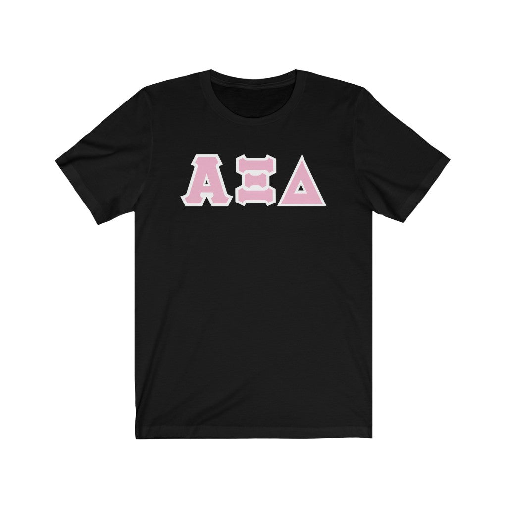 AXiD Printed Letters | Pink Rose with White Border T-Shirt