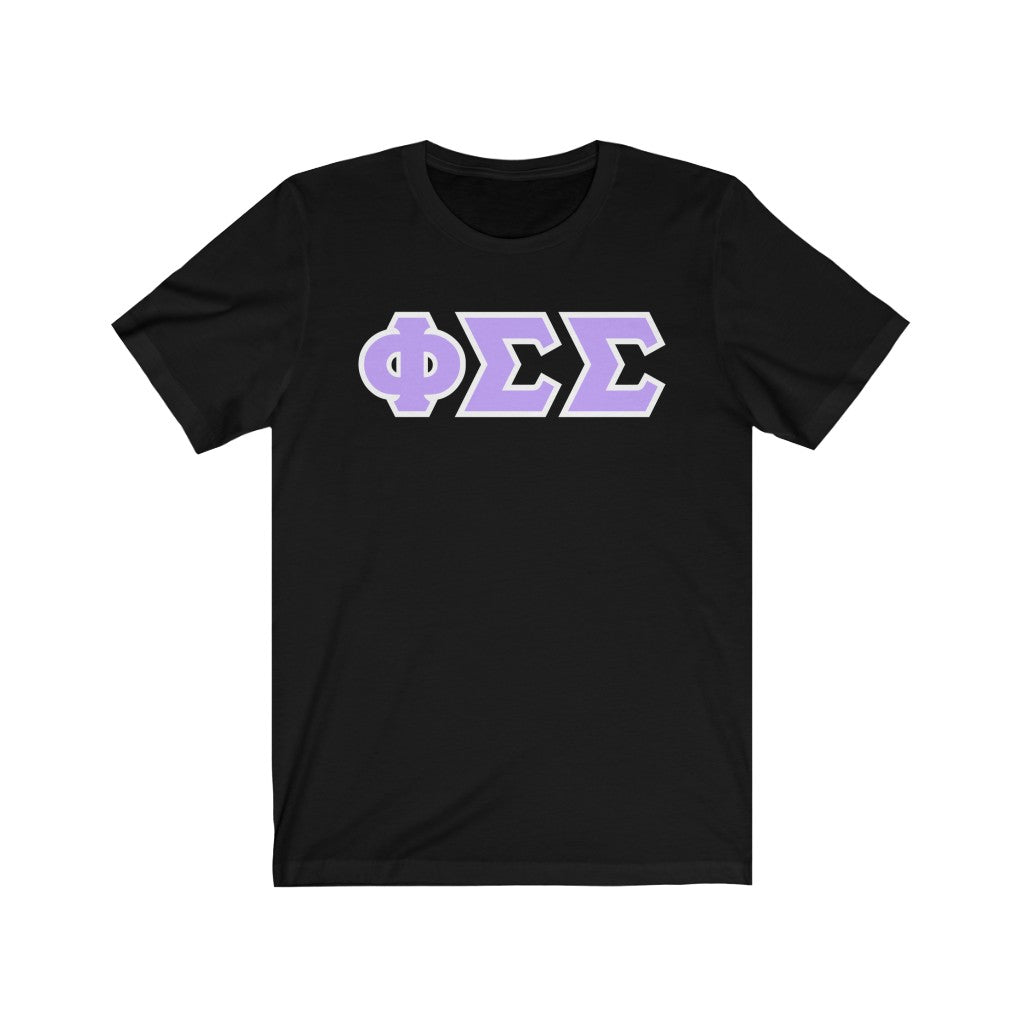 Phi Sig Printed Letters | Violet with White Border T-Shirt