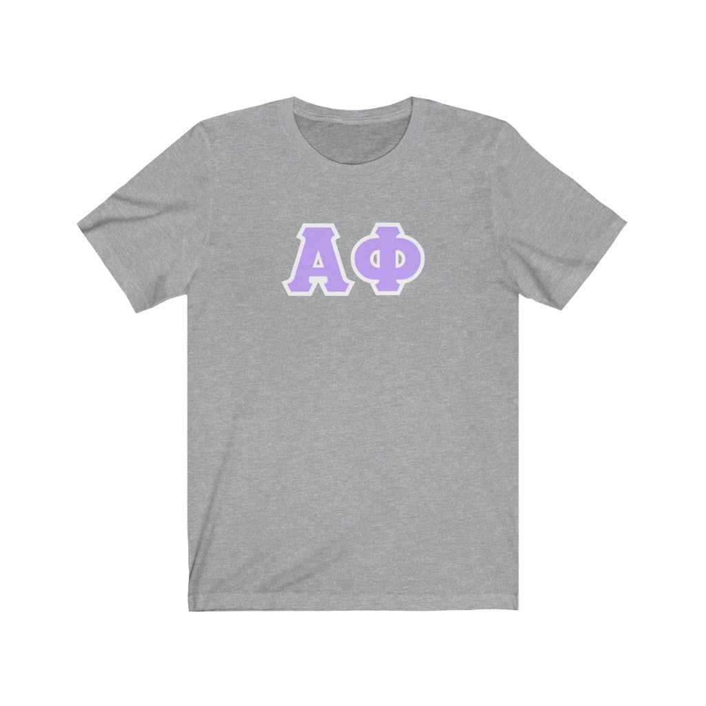 Alpha Phi Printed Letters | Violet & White Border T-Shirt