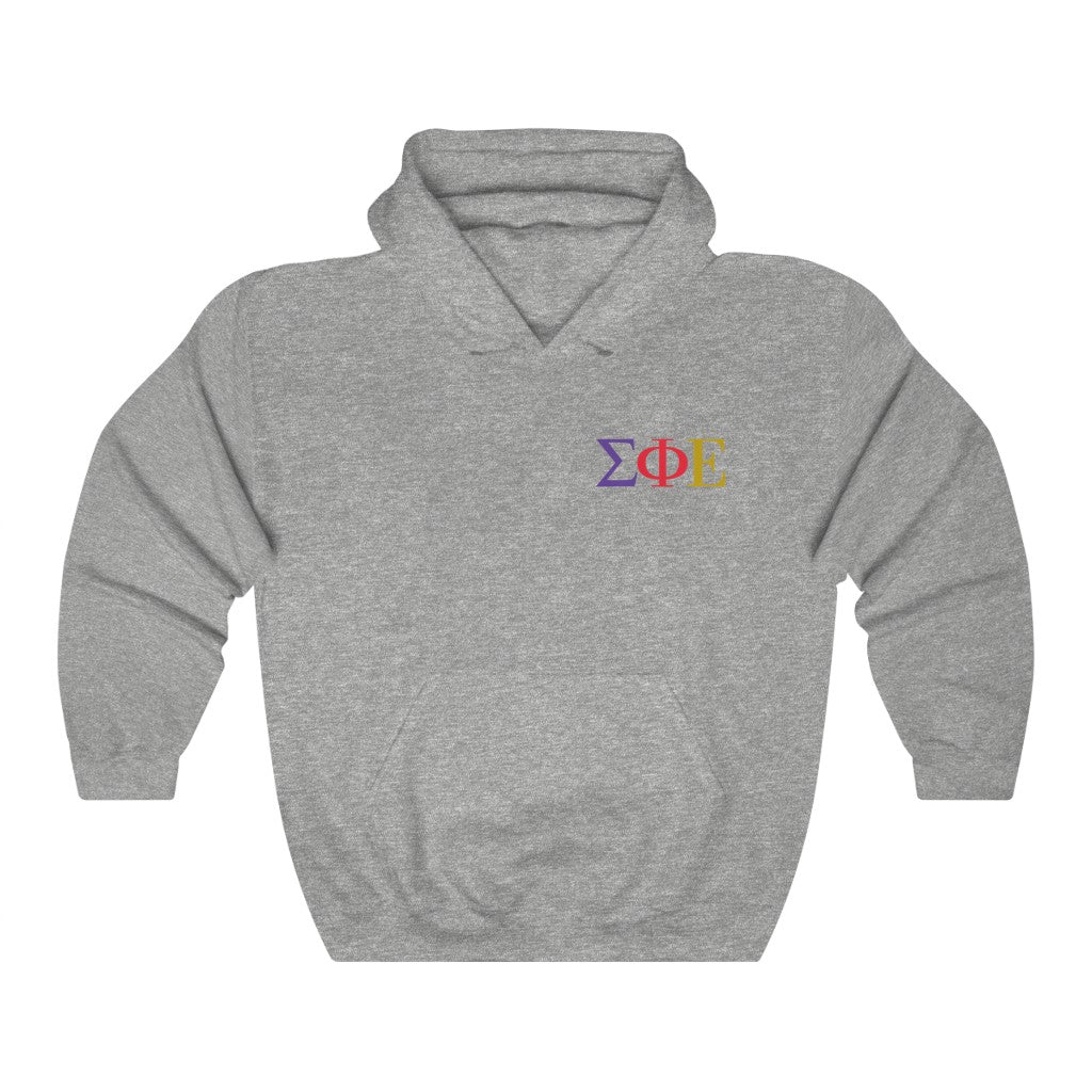 Sigma Phi Epsilon Graphic Hoodie | Tricolor Letter Logo LC