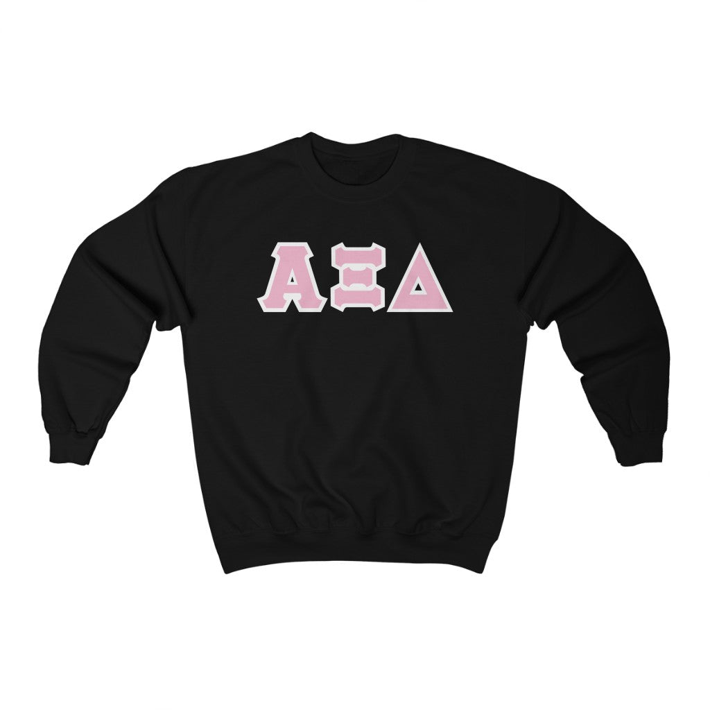 AXiD Printed Letters | Pink Rose with White Border Crewneck