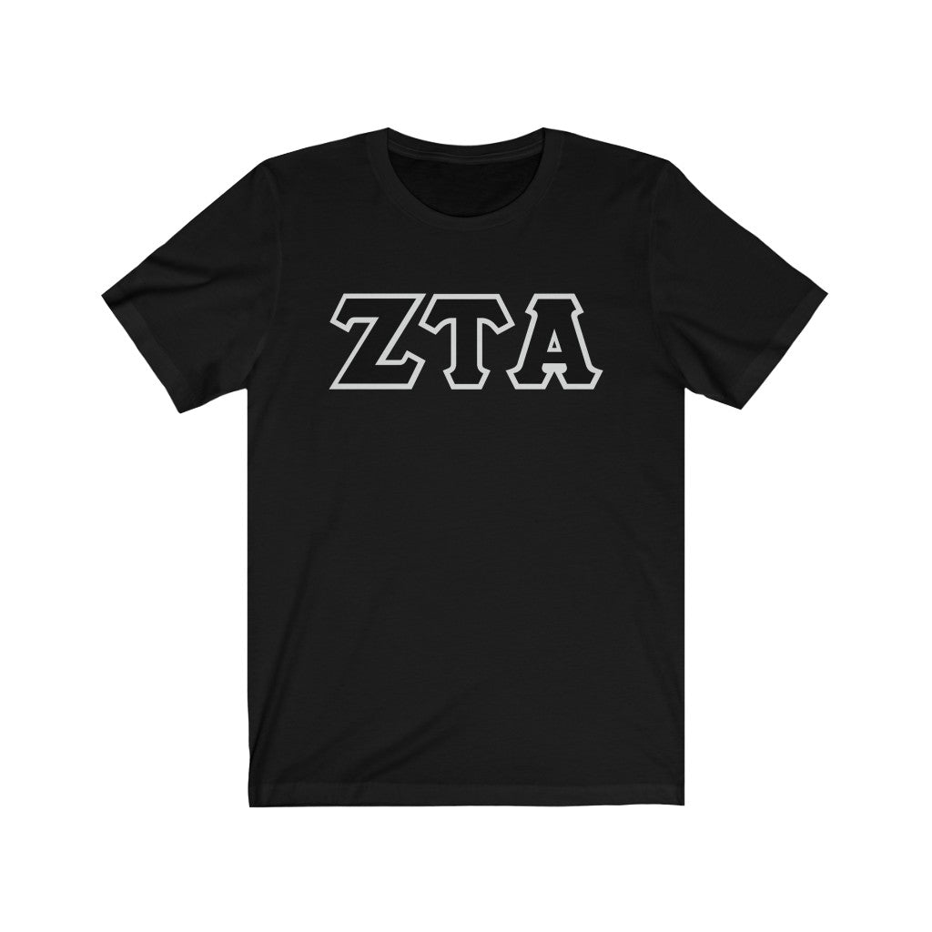 ZTA Printed Letters | Black with Grey Border T-Shirt