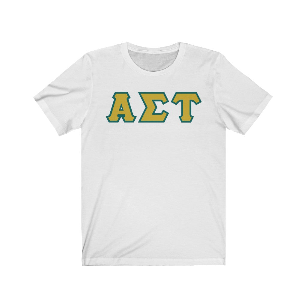 AST Printed Letters | Gold with Emerald Border T-Shirt