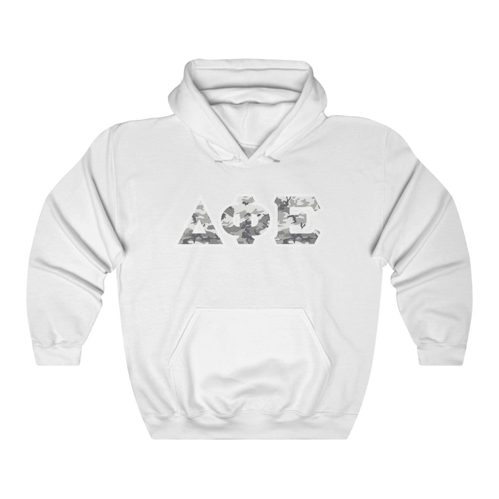 Delta Phi Epsilon Printed Letters | Winter Camo Hoodie