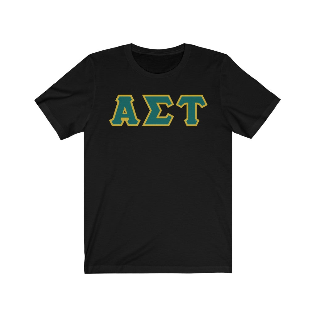 AST Printed Letters | Emerald with Gold Border T-Shirt