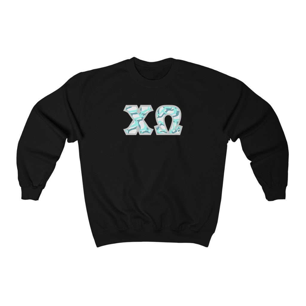 Chi Omega Printed Letters | Under the Sea Crewneck