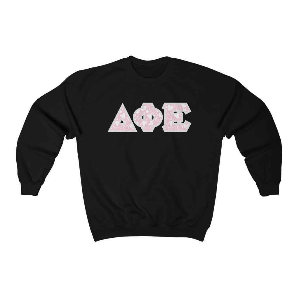 DPhiE Printed Letters | Chalky Hearts Crewneck