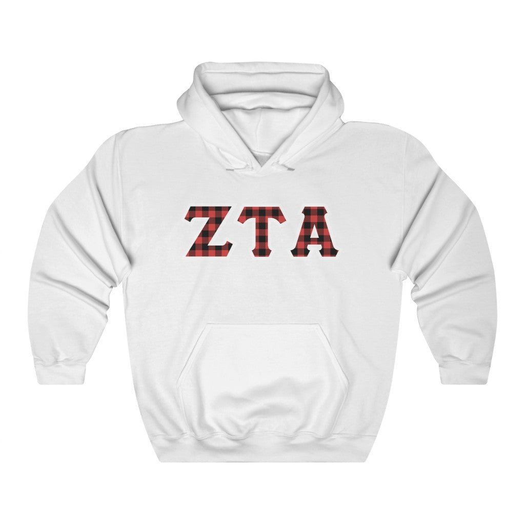 ZTA Printed Letters | Buffalo Plaid Hoodie