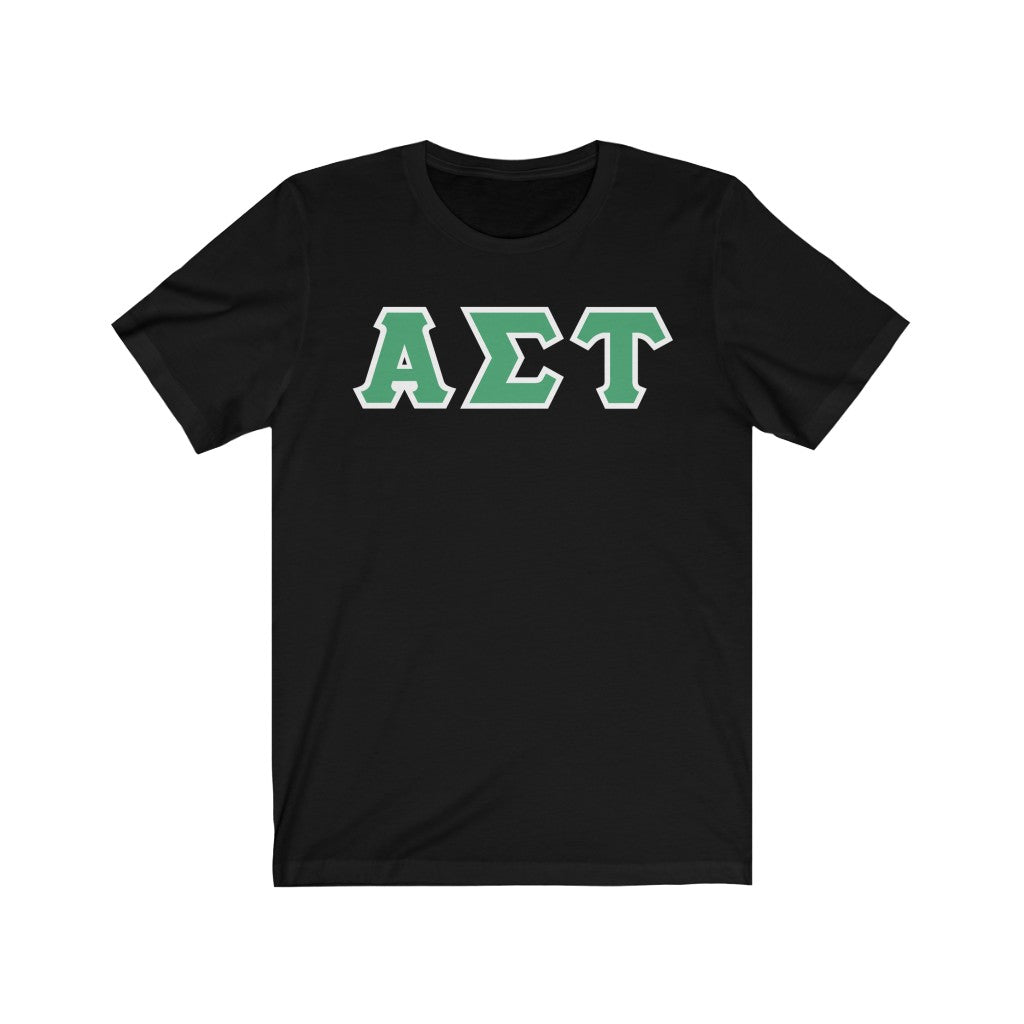 AST Printed Letters | Green with White Border T-Shirt