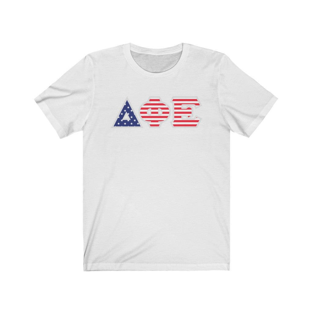 DPhiE Printed Letters | American Flag Pattern T-Shirt