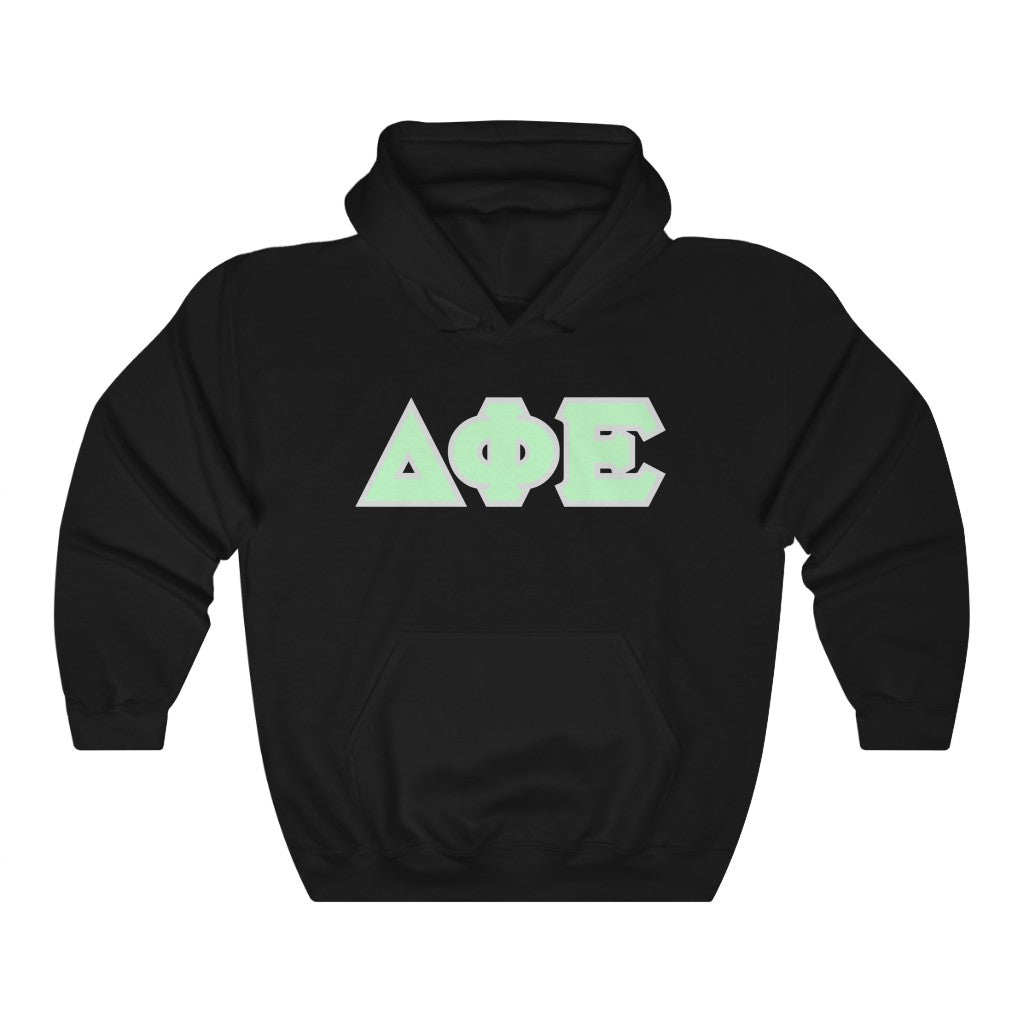 Delta Phi Epsilon Printed Letters | Mint with Grey Border Hoodie