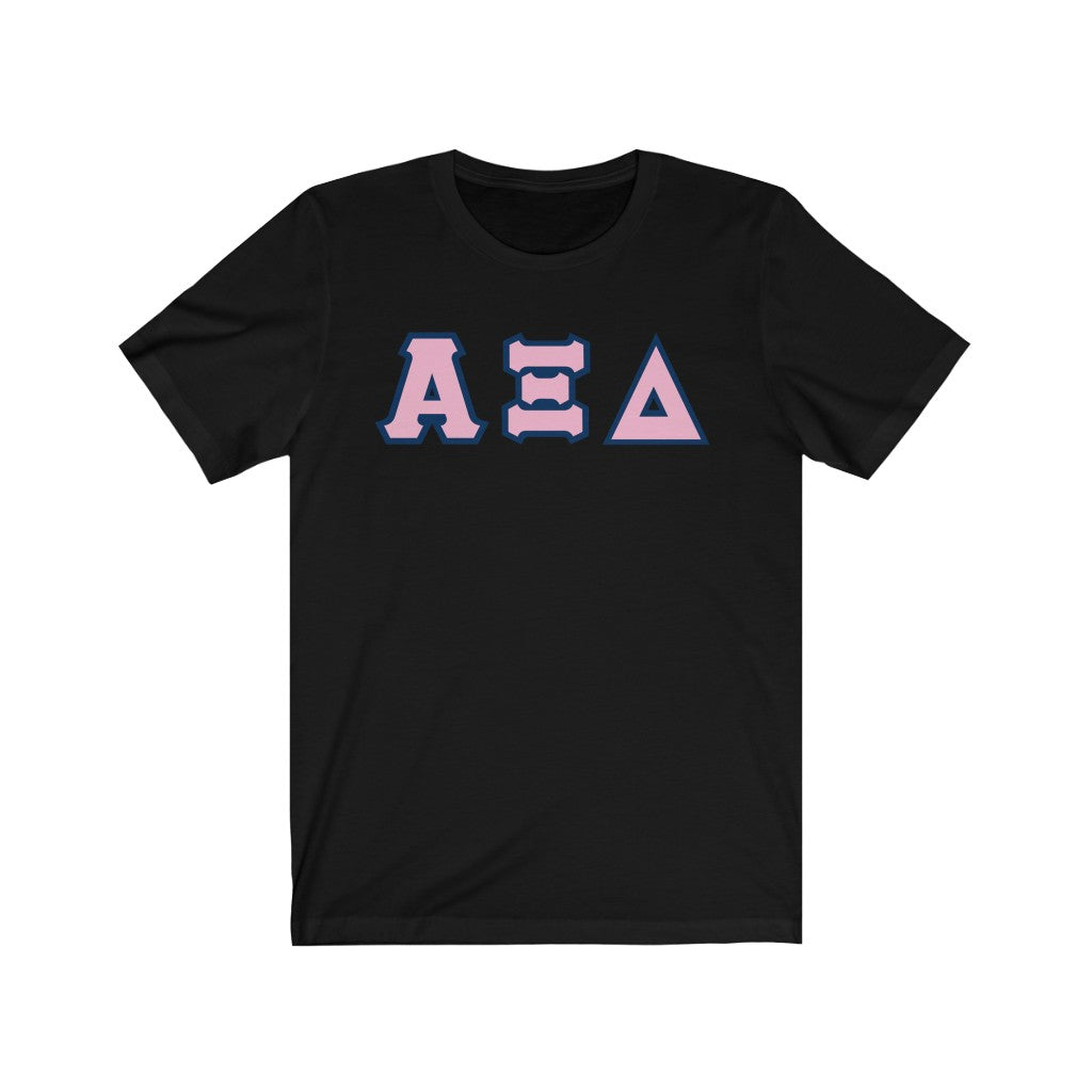 AXiD Printed Letters | Pink with Navy Border T-Shirt