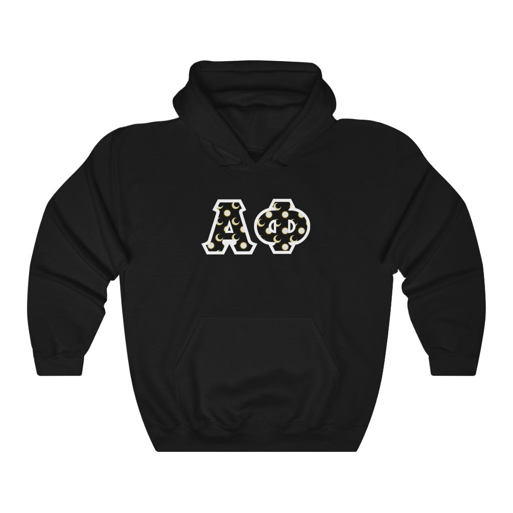 Alpha Phi Printed Letters | Sun and Moon Hoodie