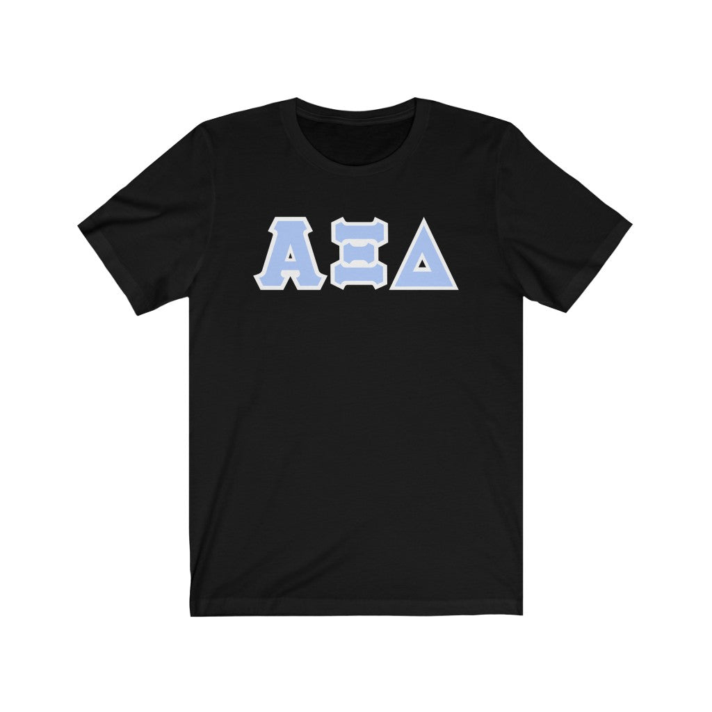 AXiD Printed Letters | Light Blue & White Border T-Shirt