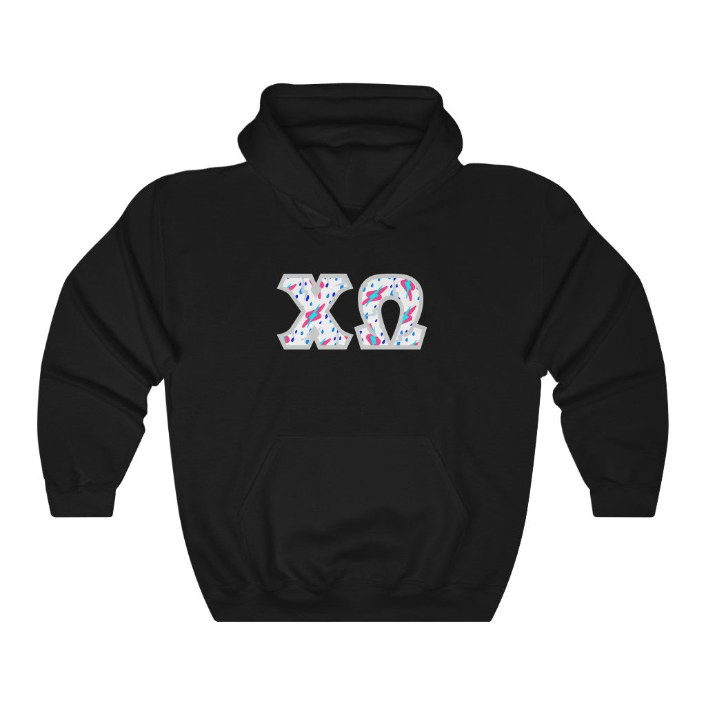 Chi Omega Printed Letters | Bayside White Hoodie