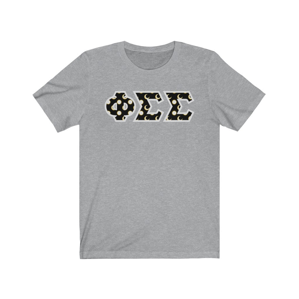 Phi Sigma Sigma Printed Letters | Sun and Moon T-Shirt
