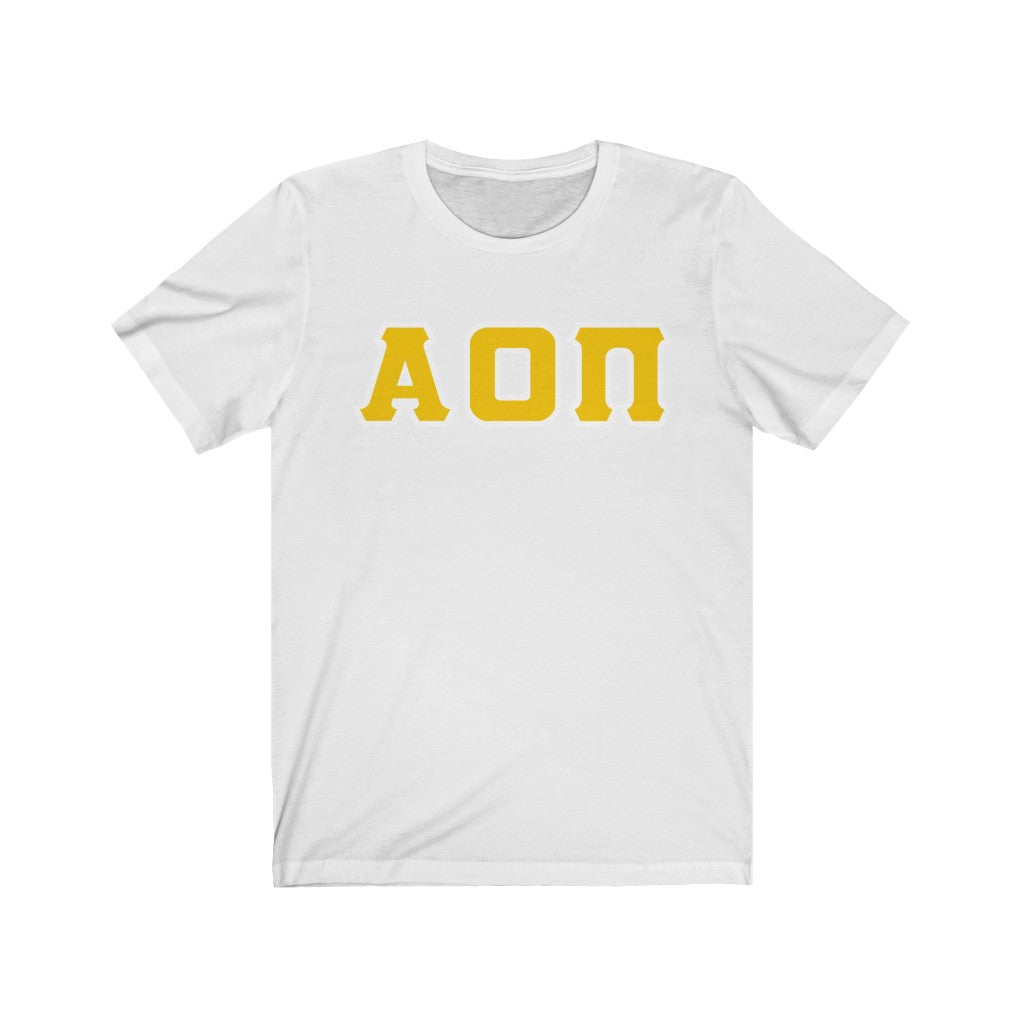 AOII Printed Letters | Yellow with White Border T-Shirt