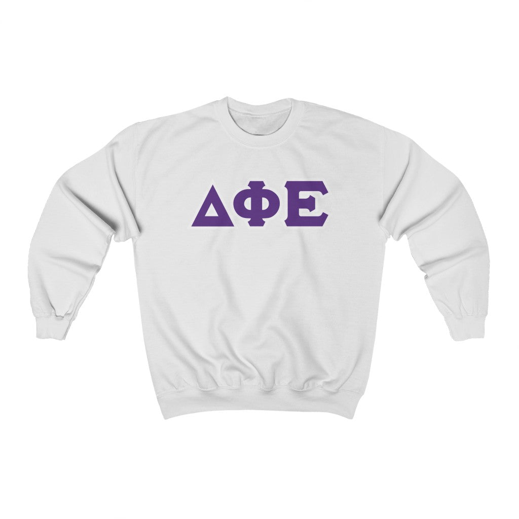 DPhiE Printed Letters | Purple with White Border Crewneck