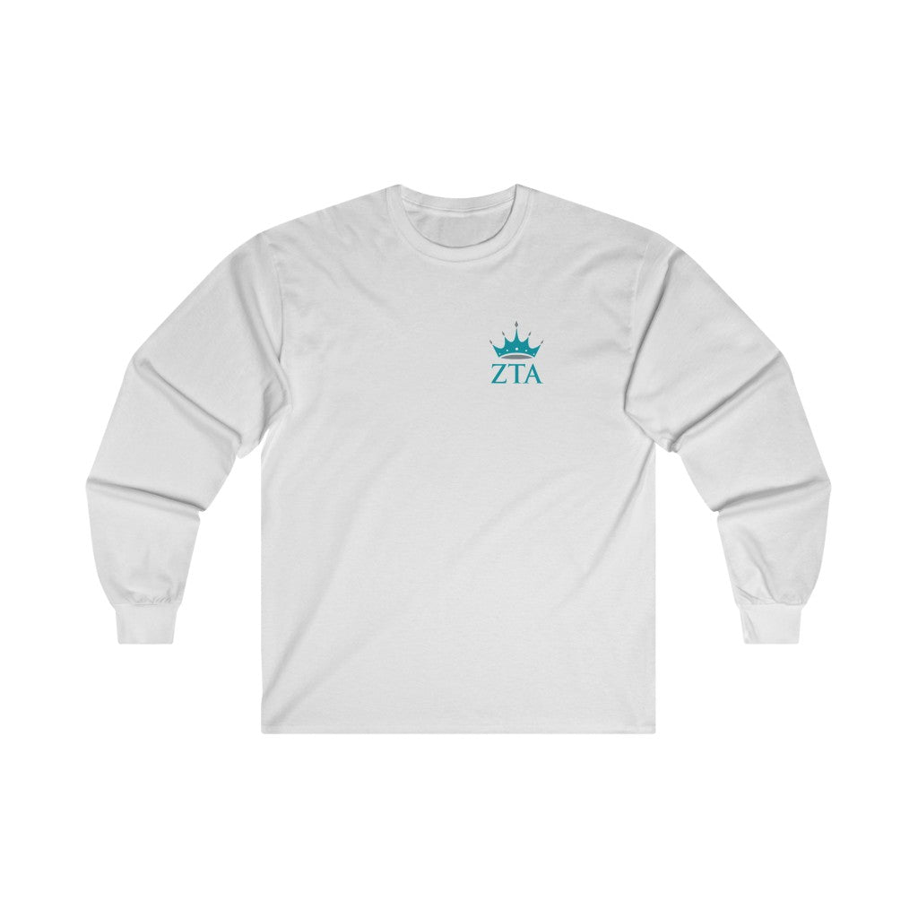 Zeta Tau Alpha Graphic Long Sleeve T-Shirt | ZTA Crown LC